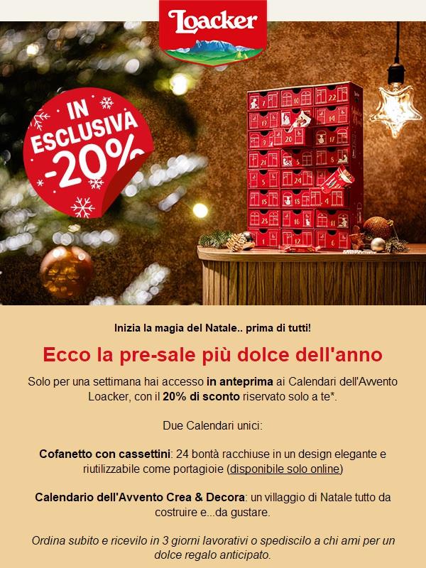 🎁In anteprima per te: -20% sui Calendari dell'Avvento Loacker