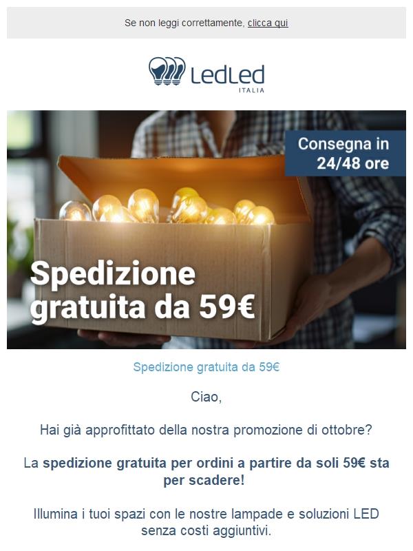 ! Ultimi giorni: Spedizione gratuita da 59€ 🚚