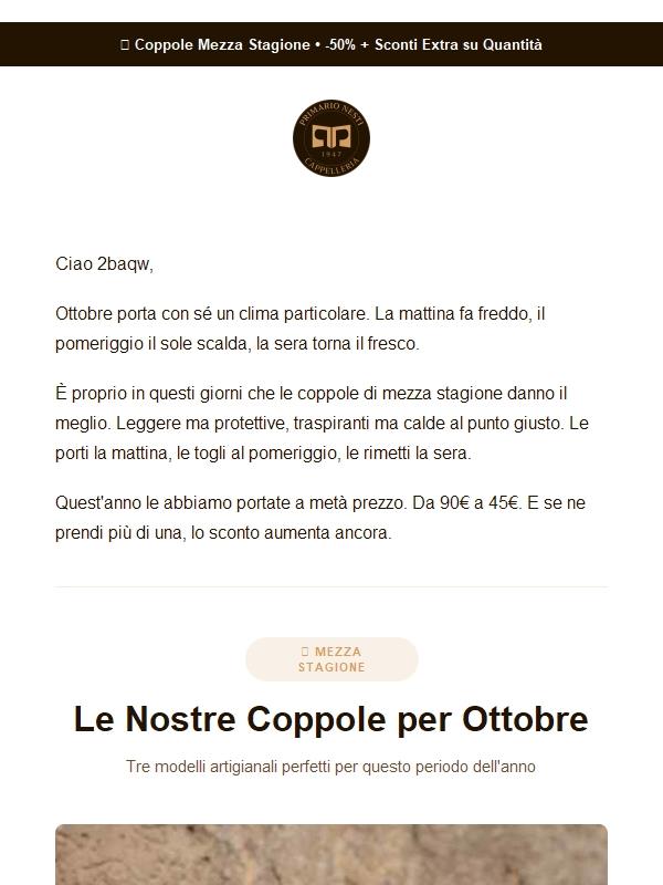 🍂 Ottobre ballerino? Coppole a metà prezzo!