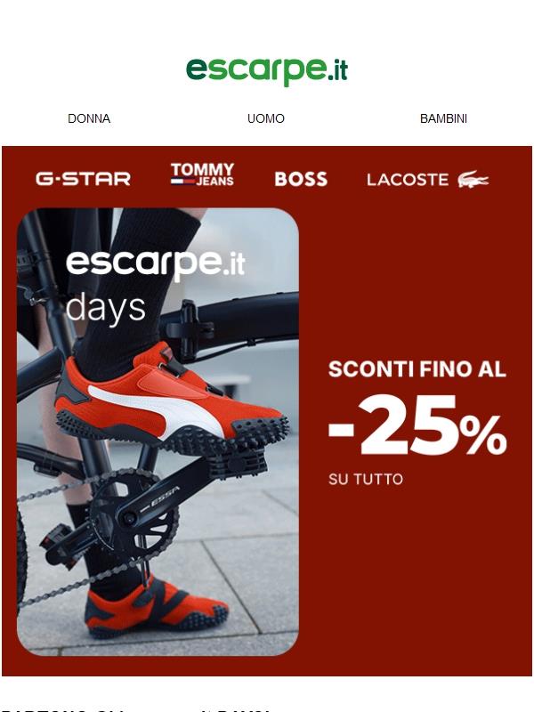 Fino a -25% di sconto su tutto