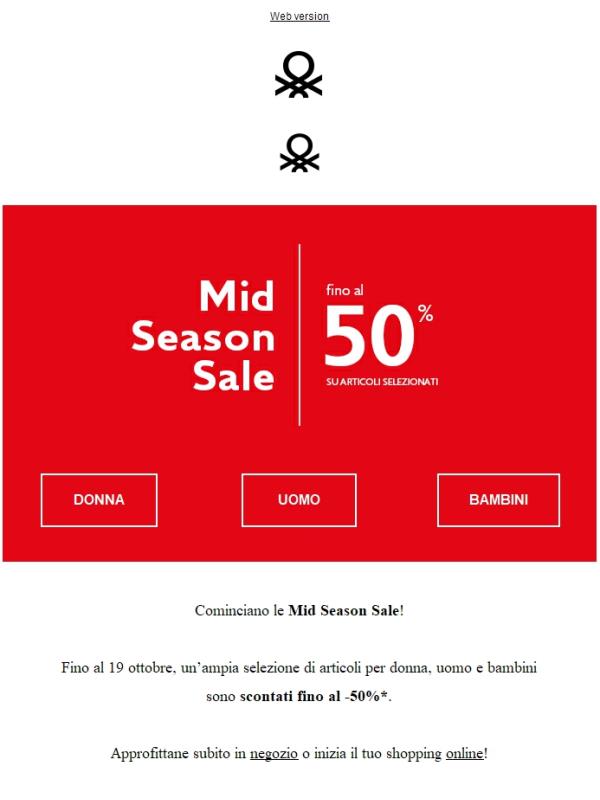 Iniziano le Mid Season Sale: fino al -50%