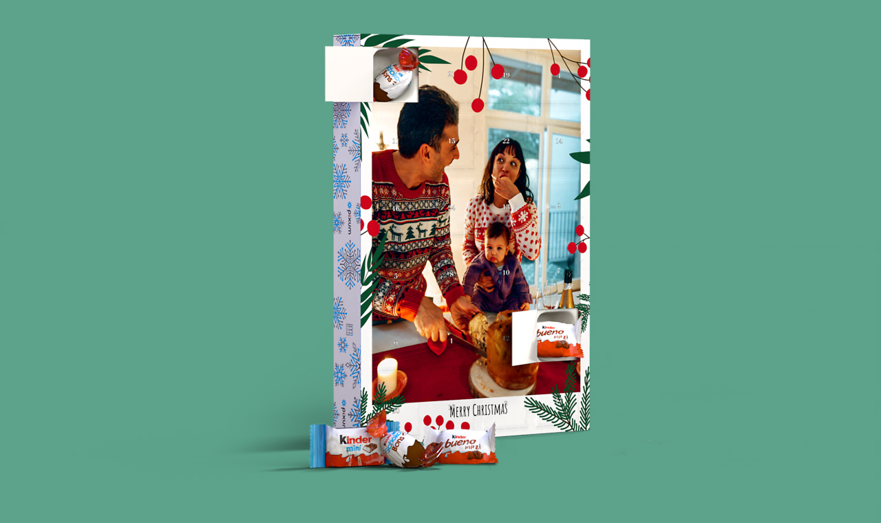 calendario dell'Avvento con cioccolata Kinder
