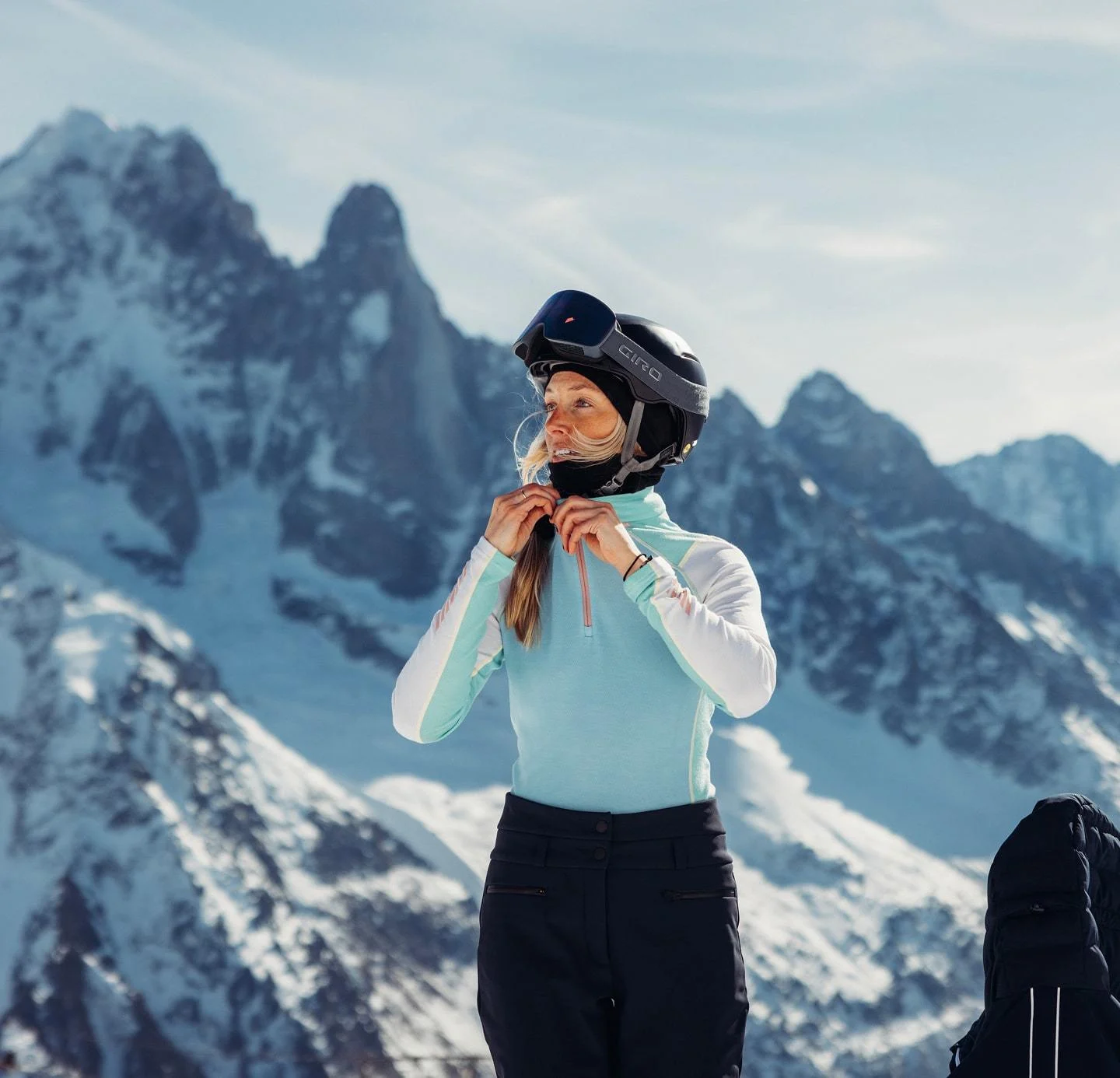 Woman wearing Helly Hansen gear