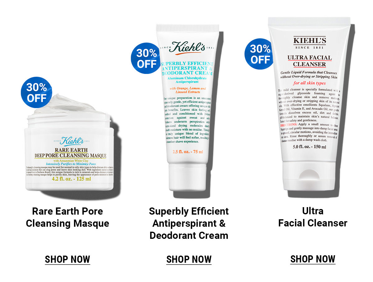 Rare Earth Pore Cleansing Masque, Superbly Efficient Antiperspirant & Deodorant Cream, Ultra Facial Cleanser