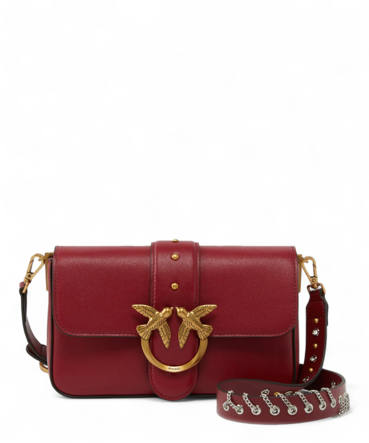 Image of Mini Love Bag Slouchy in pelle con doppia tracolla