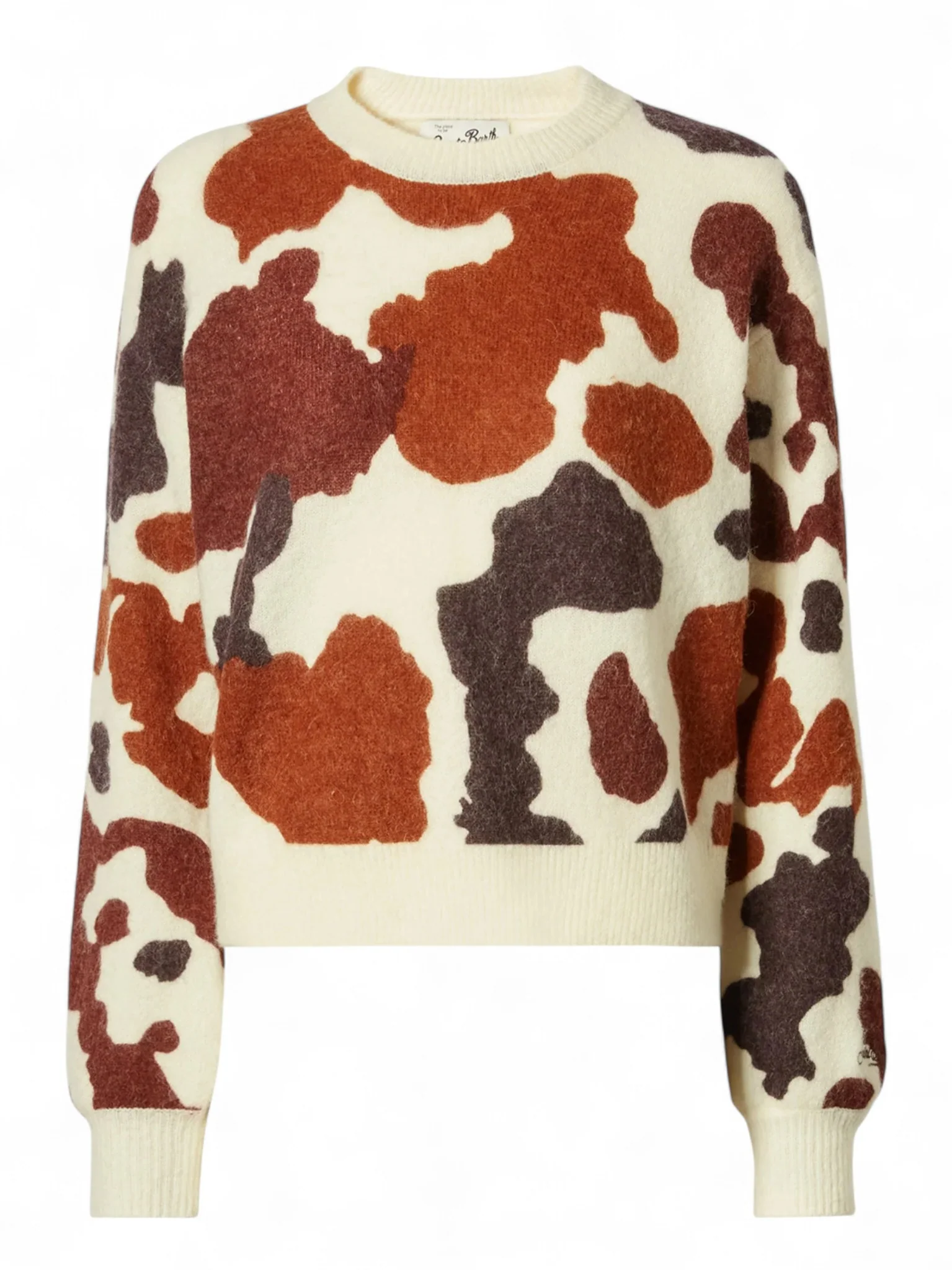 Image of Maglione Danya in misto lana merino con stampa muccata
