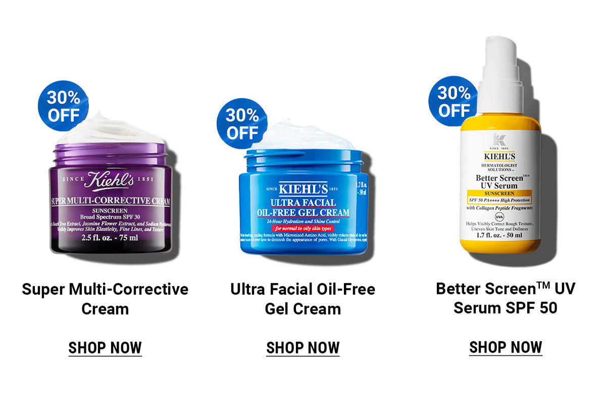 Super Multi-Corrective Cream, Ultra Facial Oil-Free Gel Cream, Better Screen UV Serum