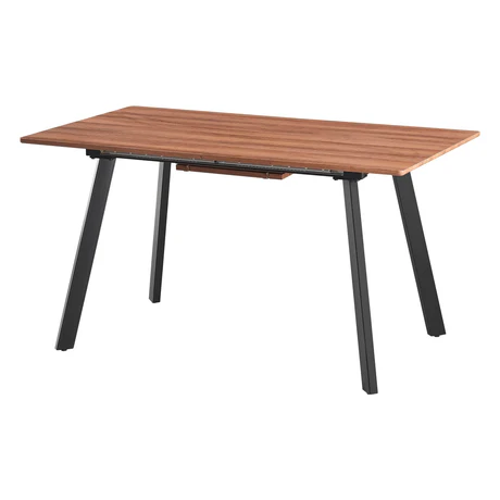 Tavolo da Pranzo Allungabile, Top Finitura Effetto Legno Naturale o Cemento in MDF, Rettangolare 140/180x80x76 cm