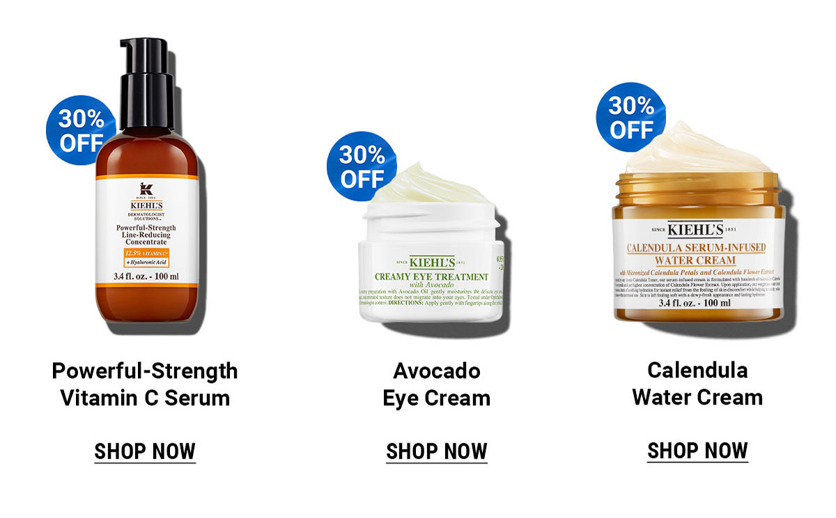 Powerful-Strength Vitamin C Serum, Avocado Eye Cream, Calendula Water Cream