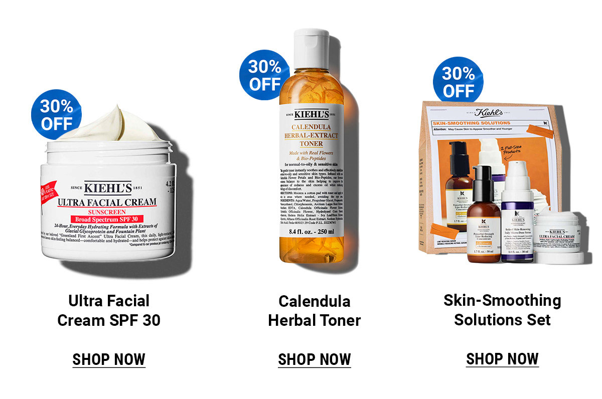 Ultra Facial Cream SPF 30, Calendula Toner, Skin-Smoothing Solutions Set