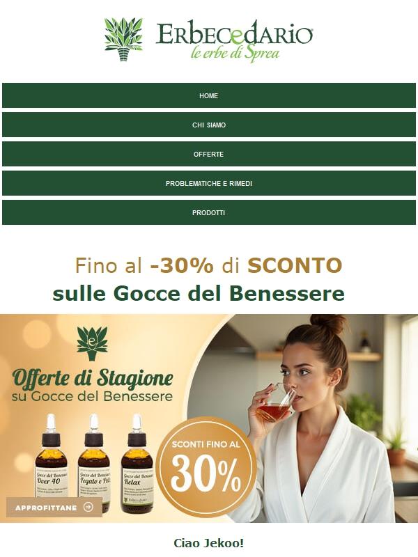 💧🍃 È il momento giusto per provare le Gocce del Benessere: fino al -30%!