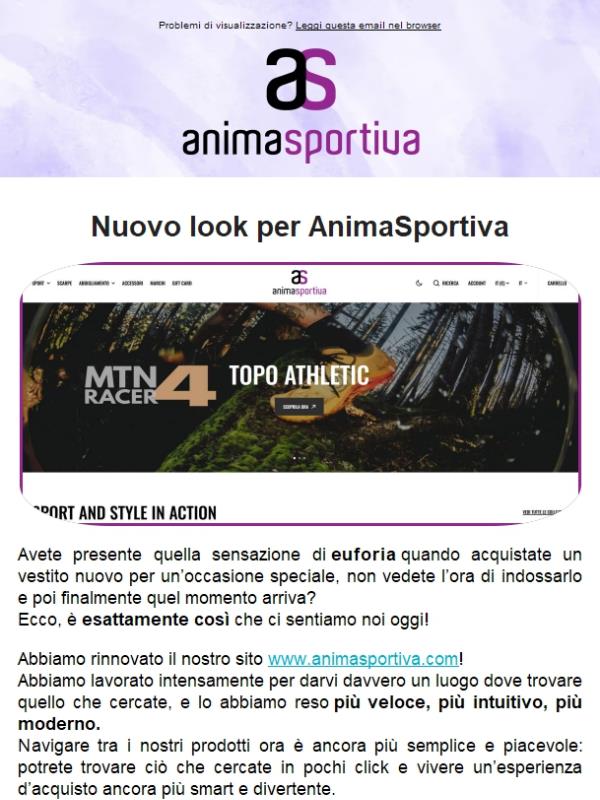 AnimaSportiva: nuovo look e offerte speciali per te!