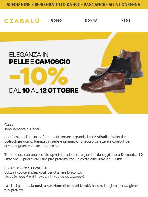 👞 Solo 3 giorni: -10% su stivali e polacchine uomo