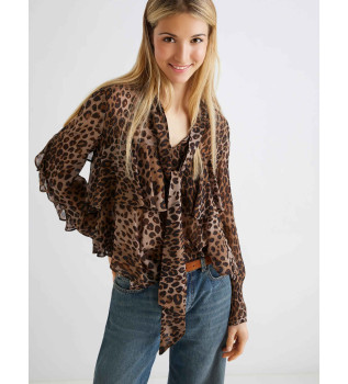 camicia-con-volant-e-stampa-animalier-gala