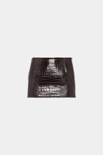 Croco Leather Skirt
