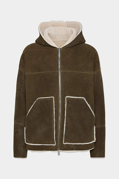 Shearling Hooded Sweatshirt