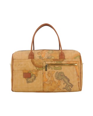 Image of Alviero Martini Prima Classe - Borsone da Viaggio in Tessuto Stampato Geo Classic
