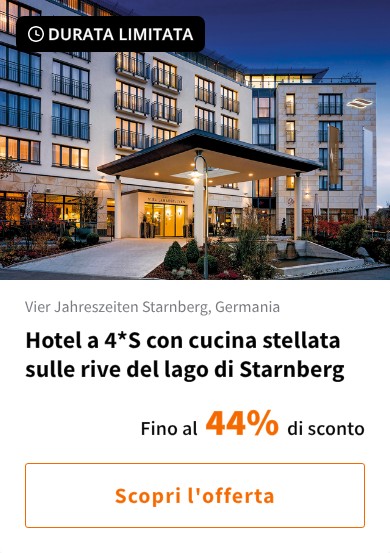 Hotel a 4*S con cucina stellata sulle rive del lago di Starnberg
