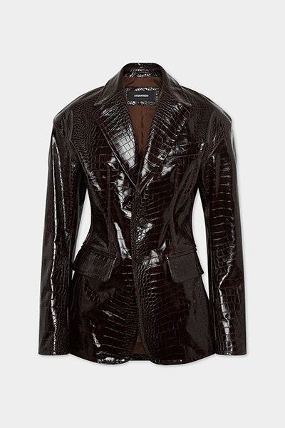 Croco Leather Jacket