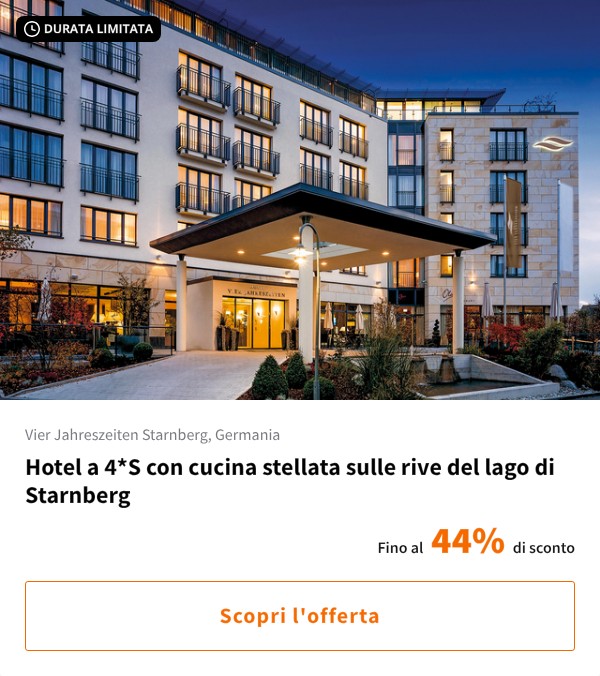 Hotel a 4*S con cucina stellata sulle rive del lago di Starnberg