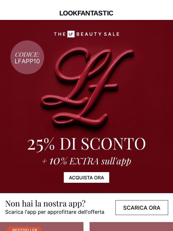 Esclusiva APP: 25% di sconto