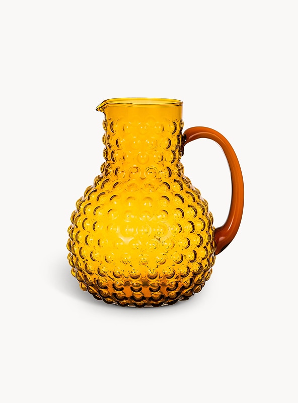 Caraffa in vetro con bolle in rilievo