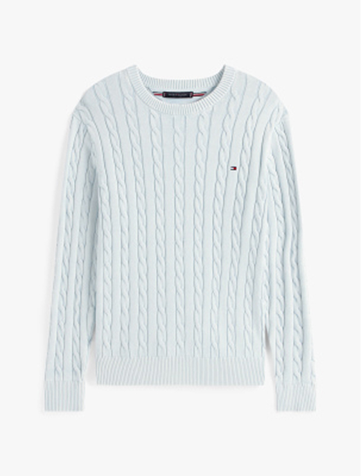 Pullover washed in maglia intrecciata