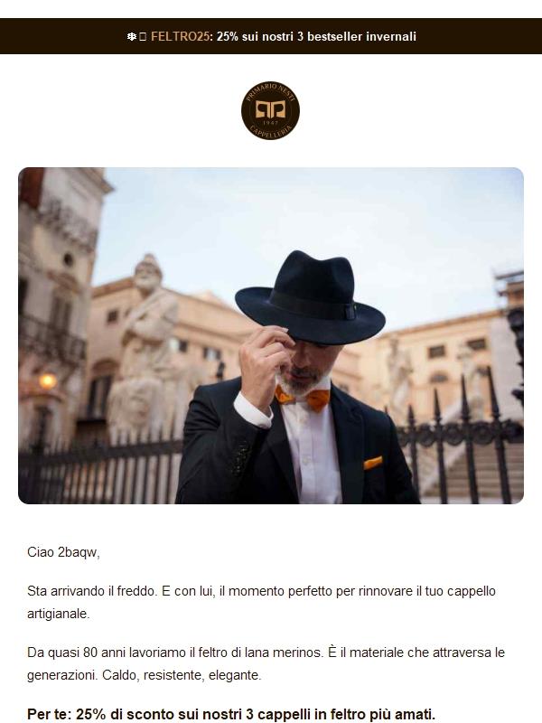 🎩 25% sui nostri cappelli in feltro più amati