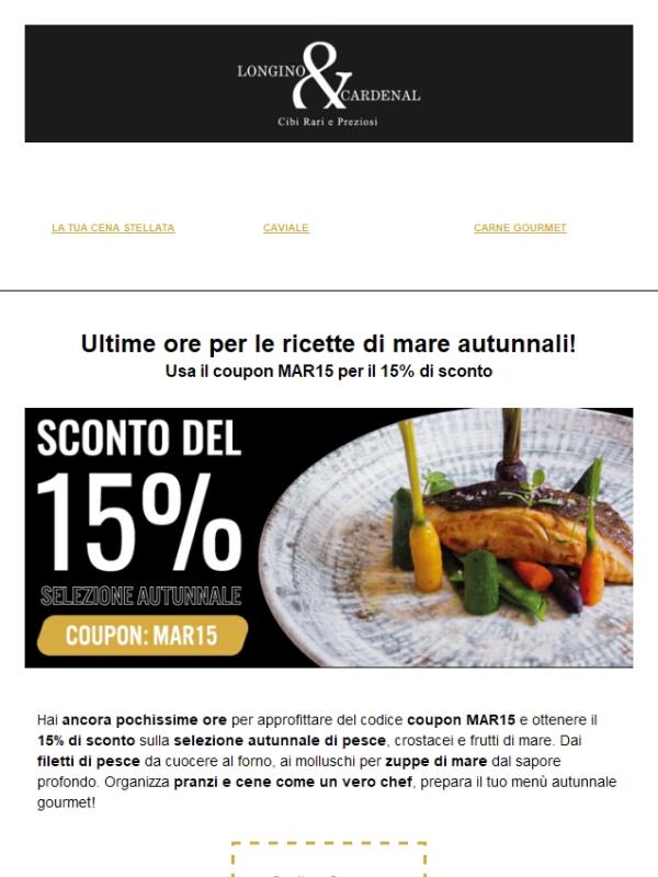 ⏳ Ultime Ore per il 15% di Sconto! | Scopri la Selezione di Mare Autunnale
