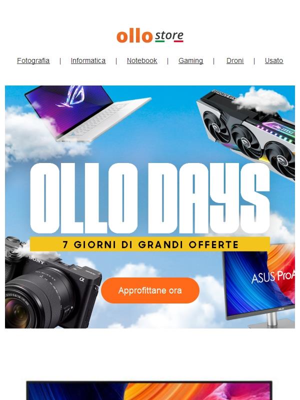🎉 Ollo Days: tornano gli sconti più attesi dell’anno!