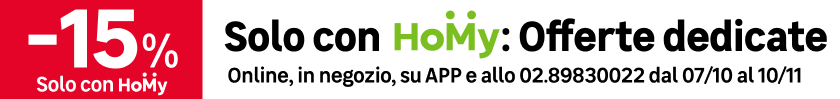 -15% sconto solo con homy con offerte dedicate