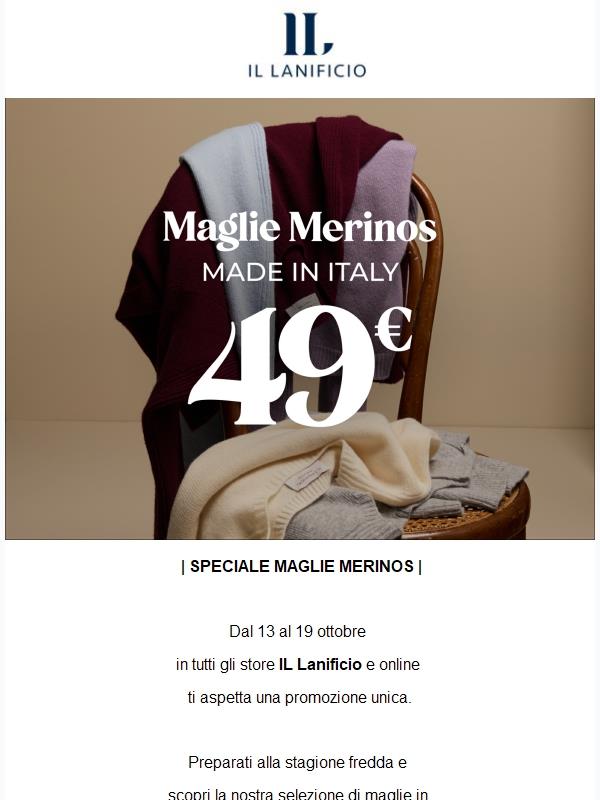 🐑 PROMO maglie lana merinos a 49€ 🐑