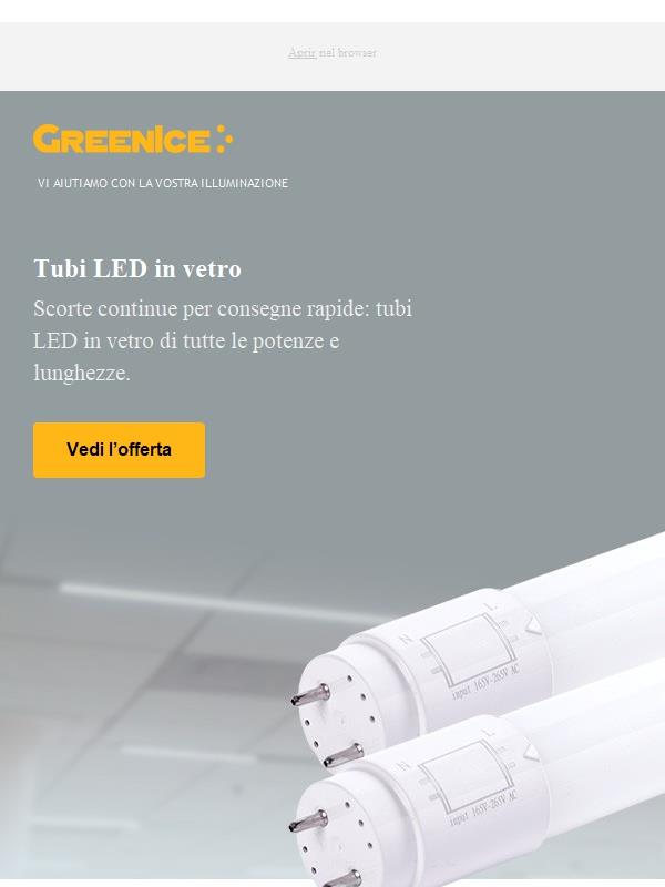 Tubi LED in vetro con efficienza, durata e una luce più uniforme. Scoprili!