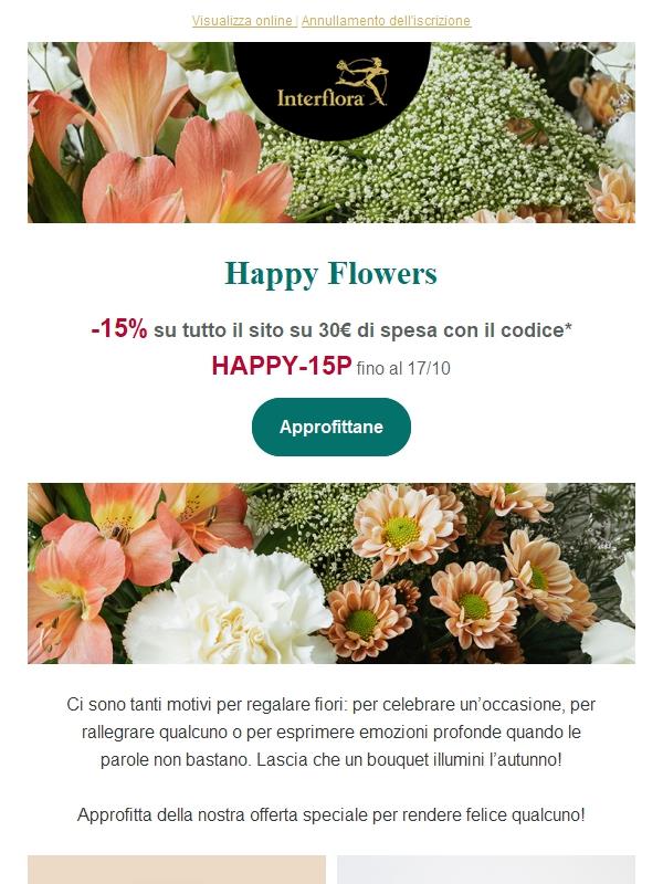 Regala felicità col 15% di sconto!
