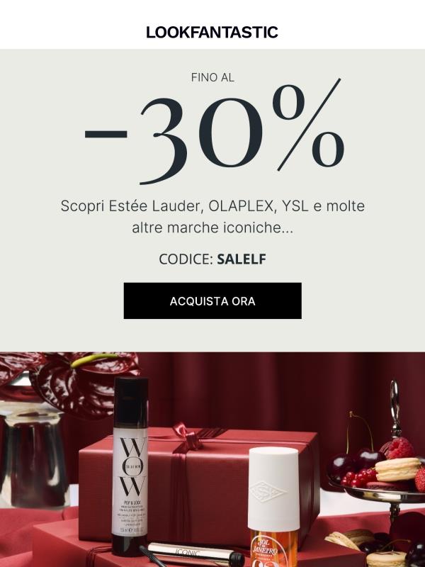 Fino al -30% sui tuoi essenziali di bellezza!