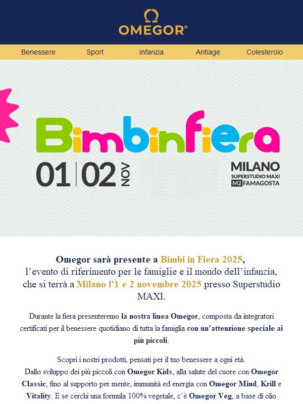Omegor ti aspetta a Bimbi in Fiera 2025! 🤰