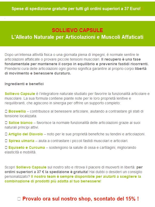 Sollievo Capsule: l’alleato naturale per articolazioni e muscoli affaticati 🌿