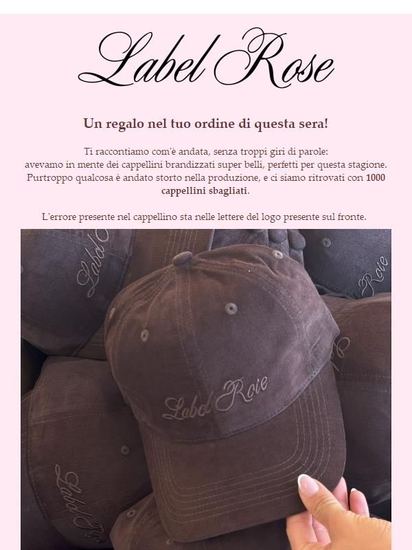 CAPPELLINO GRATIS ORA! Non fartelo scappare