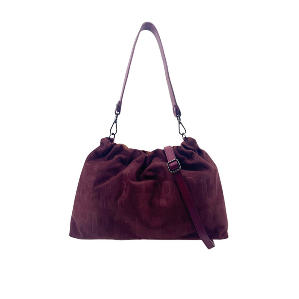 M★BRC Suede Borsa a spalla G557 Bordeaux+Cognac
