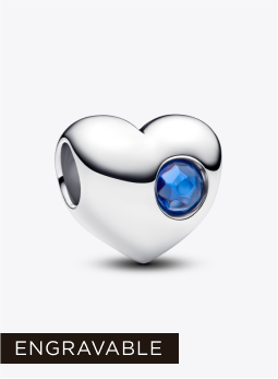 Engravable Blue Stone Heart Charm