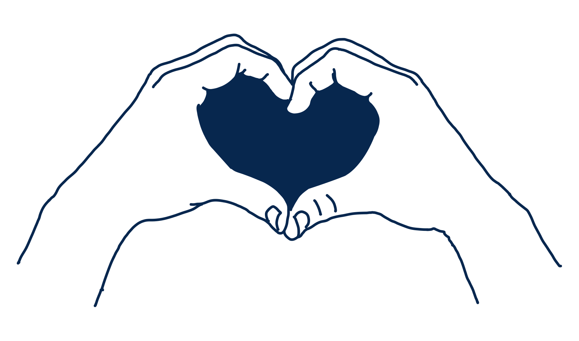 Illustrazione di mani che formano un cuore