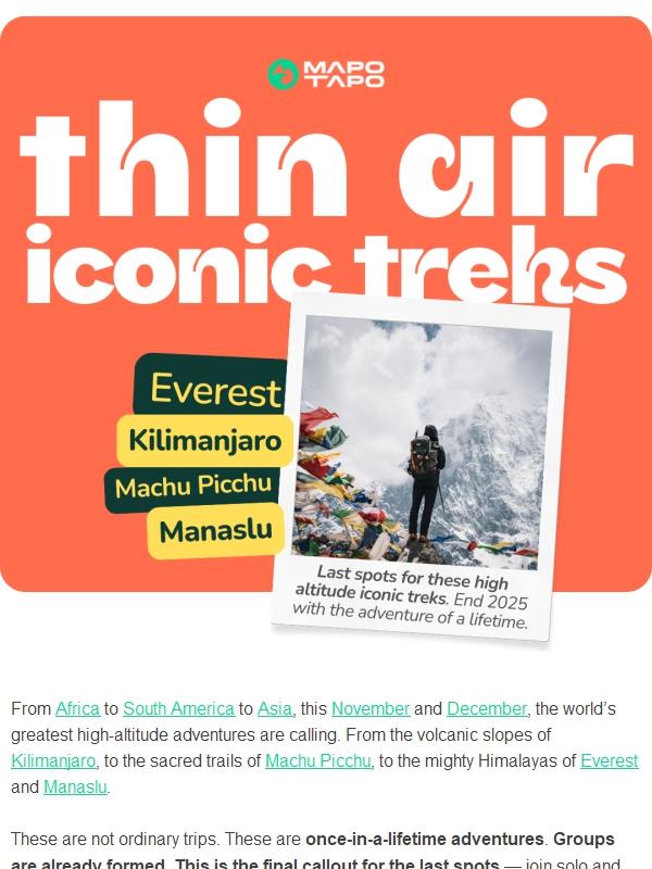 High altitude treks this November and December 🏔️🏔️