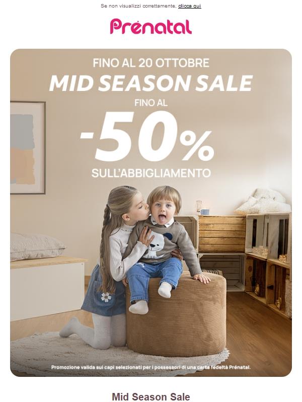 Con la Mid Season Sale risparmi fino al 50% sull'abbigliamento