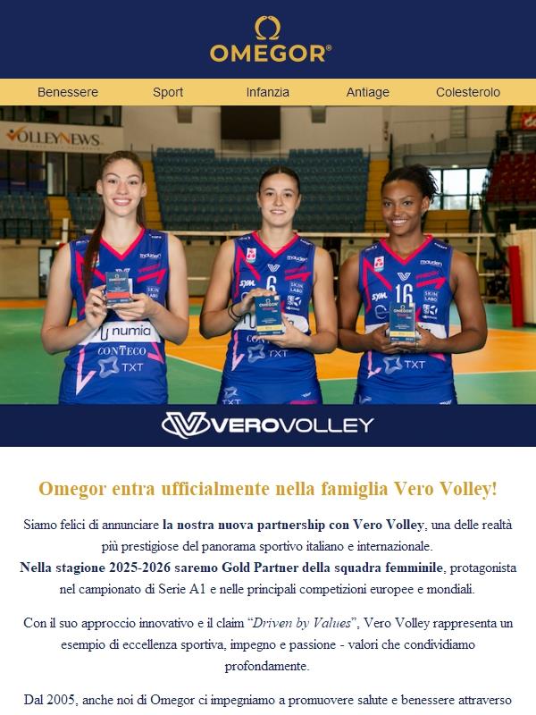 Omegor diventa Gold Partner di Vero Volley! 🏐