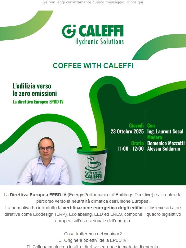 ☕ Coffee with Caleffi - Direttiva EPBD IV: l’edilizia verso le zero emissioni