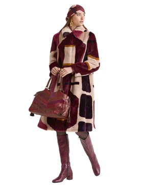 Cappotti Sculptural Chain in tessuto bordeaux Donna JB539150645 A3358