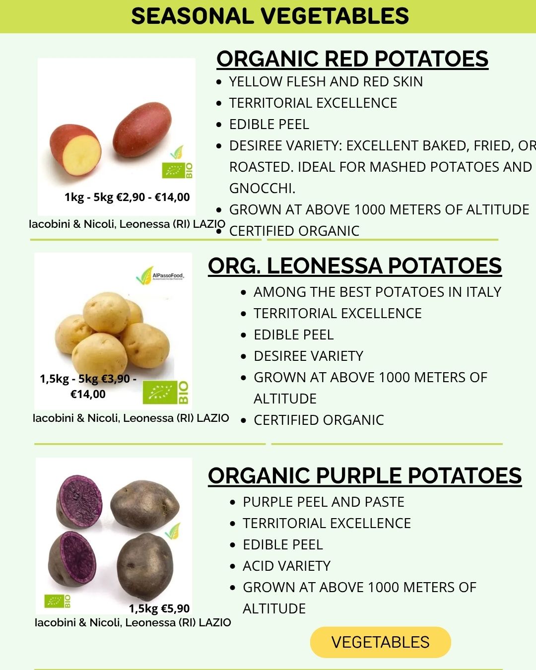 VEGETABLES