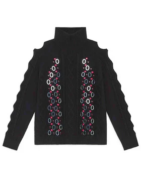 Maglioni Jewel Wool in lana nera Donna JQ510678201 20000