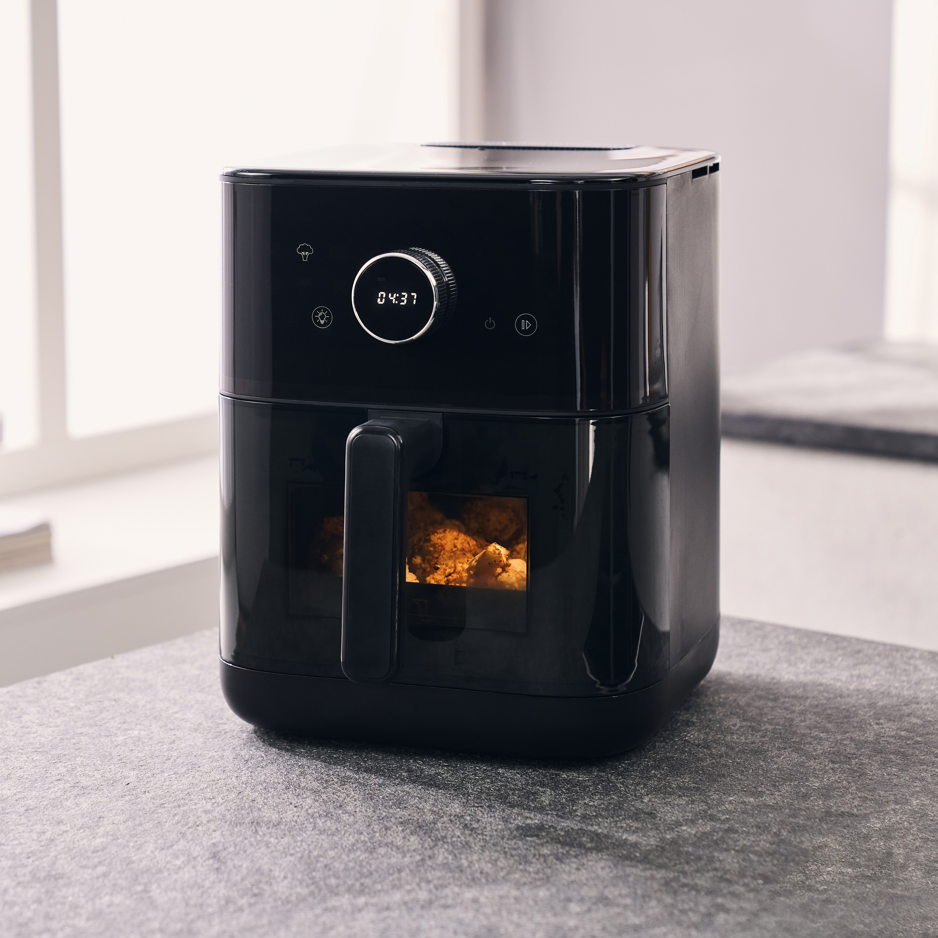 Airfryer with something baking inside