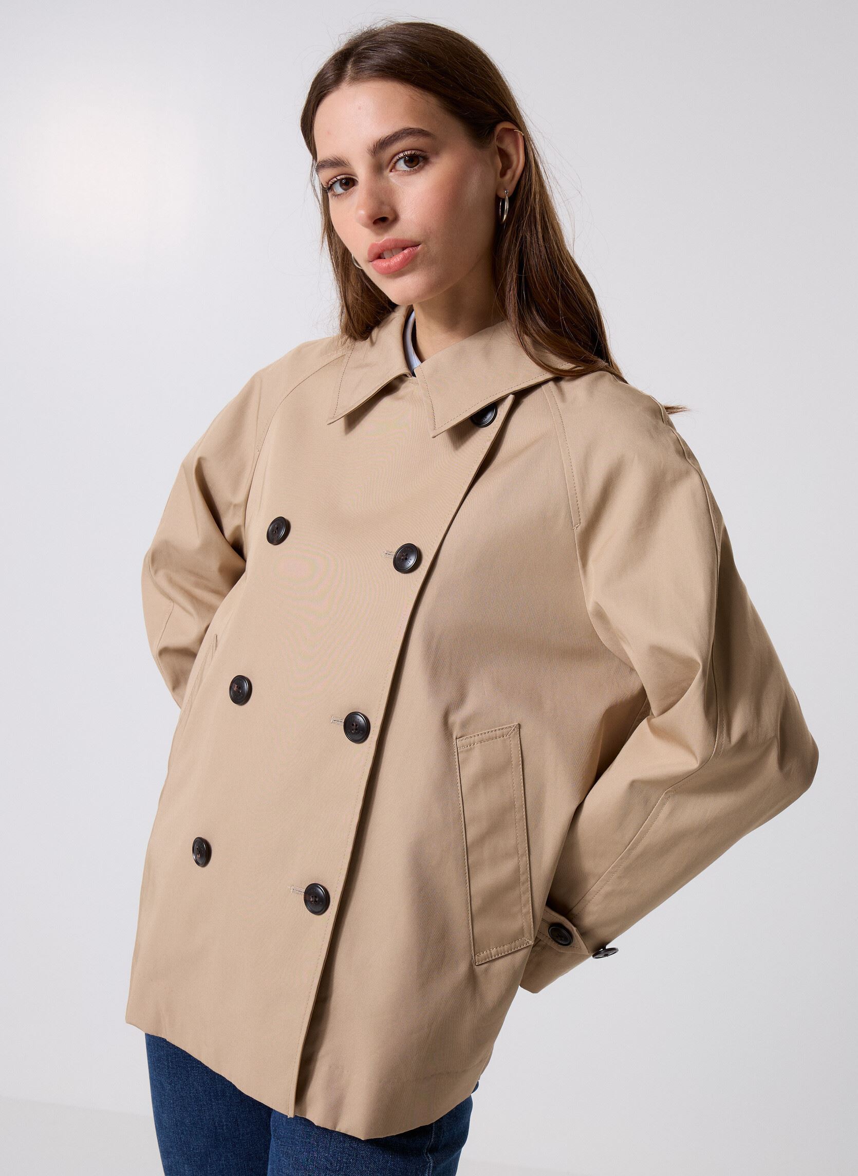 Tommy Hilfiger Trench-coats Cotton Reg Short Tre WW0WW45618AEG donna beige